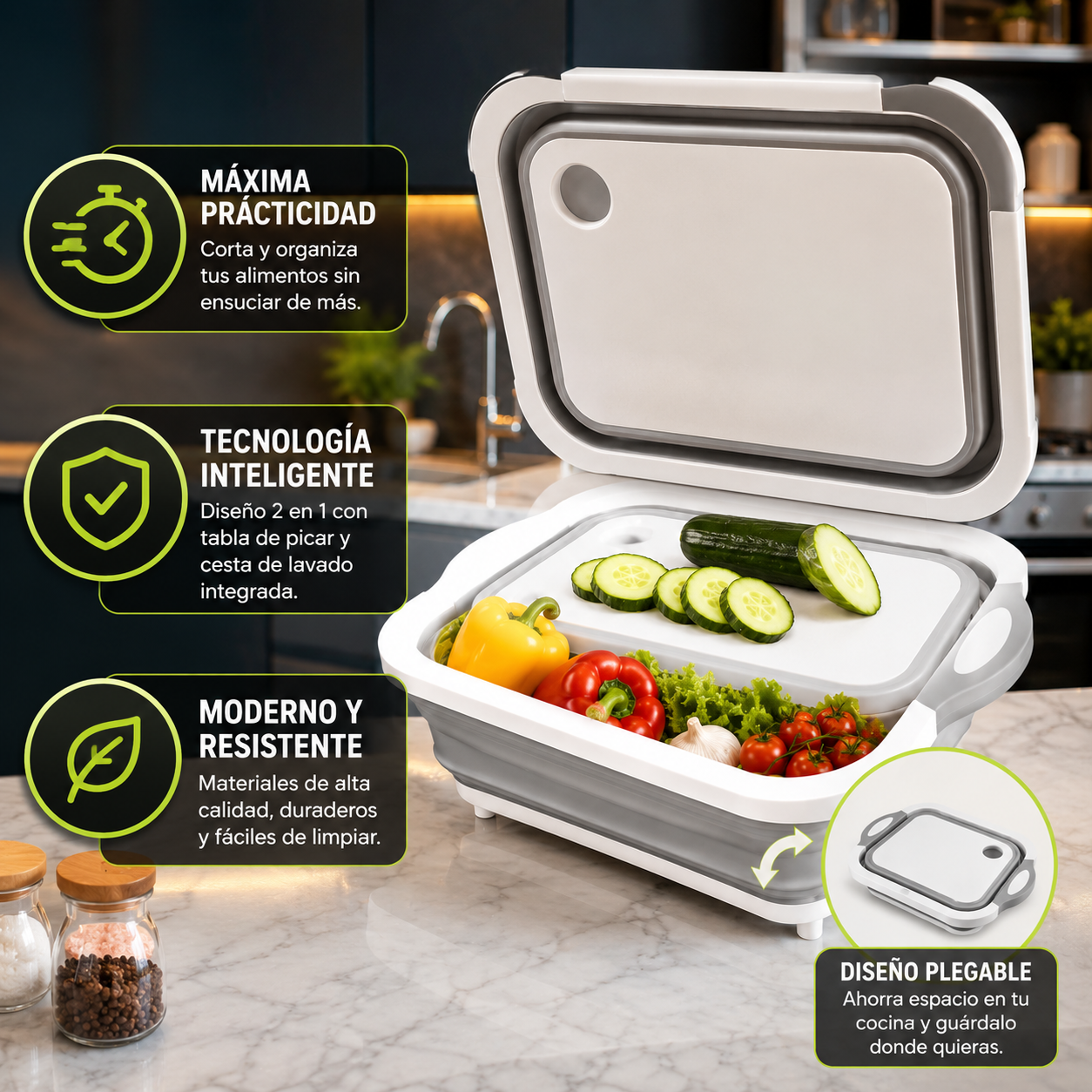 Tabla 2 en 1 Cocina Más Práctica
